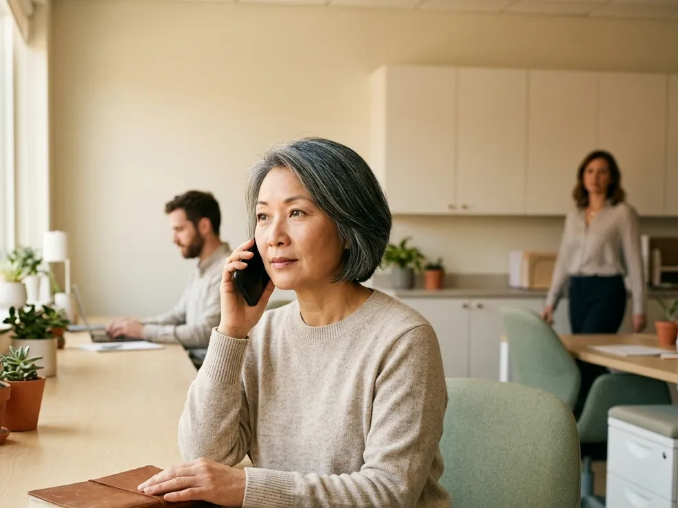 Une personne à son bureau prend un appel au sujet du rendez-vous d’un parent.